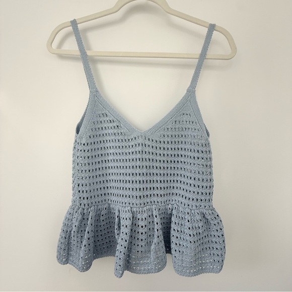 ZARA Baby Blue Peplum Crochet Crop Top | OFFERS WELCOME - Picture 13 of 15
